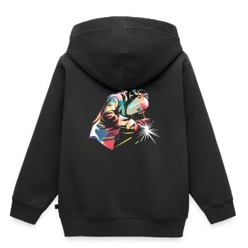 Schweißer-Schweißen - Kinder Premium Organic Hoodie - Schwarz - Hinten - AI Model Kid Male (0cm)