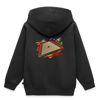 Planche à découper - Sweat Premium à capuche enfant bio - noir - Dos - AI Model Kid Male (0cm)