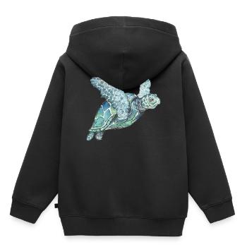 tortue marine - Sweat Premium à capuche enfant bio - noir - Dos - AI Model Kid Male (0cm)