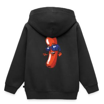 Sucuk Wurst - Kinder Premium Organic Hoodie - Schwarz - Hinten - AI Model Kid Male (0cm)