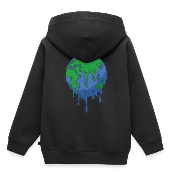 Global warming earth warming melting earth - Kids Premium Organic Hoodie - black - Back - AI Model Kid Male (0cm)