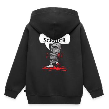 ITS ONLY A SCRATCH KNIGHT WITH FLESH WOUND HUMOR - Kids Premium Organic Hoodie - black - Back - AI Model Kid Male (0cm)