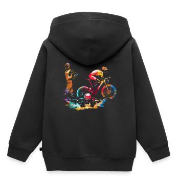 Triathlo Sport Wettkampf - Kinder Premium Organic Hoodie - Schwarz - Hinten - AI Model Kid Male (0cm)