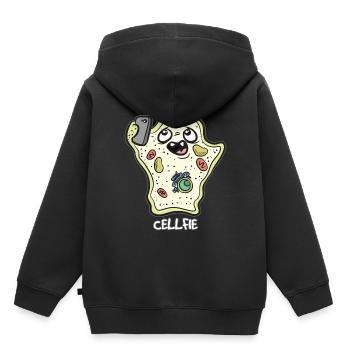 CELLFIE Cellule génétique DNA Humour - Sweat Premium à capuche enfant bio - noir - Dos - AI Model Kid Male (0cm)