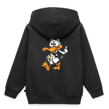 Enten Doktor Cartoon Comic Humor - Kinder Premium Organic Hoodie - Schwarz - Hinten - AI Model Kid Male (0cm)