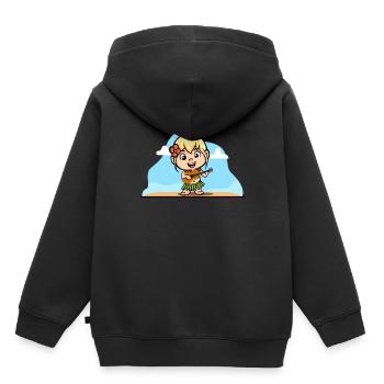 Hula Hawai Girl with Bastrock Girarre Aloha - Kids Premium Organic Hoodie - black - Back - AI Model Kid Male (0cm)