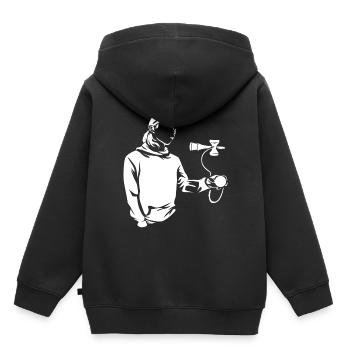 Kendama skill game - Kids Premium Organic Hoodie - black - Back - AI Model Kid Male (0cm)
