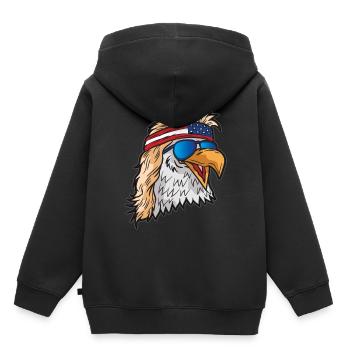 Amerikanischer Weißkopfseeadler Patriot USA - Kinder Premium Organic Hoodie - Schwarz - Hinten - AI Model Kid Male (0cm)