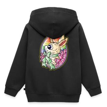 Einhorn Hase Ostern Juwelen Edelsteine - Kinder Premium Organic Hoodie - Schwarz - Hinten - AI Model Kid Male (0cm)