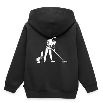 Femmes de ménage - Sweat Premium à capuche enfant bio - noir - Dos - AI Model Kid Male (0cm)