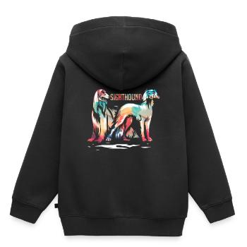 Greyhound - Kids Premium Organic Hoodie - black - Back - AI Model Kid Male (0cm)