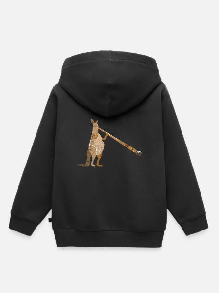 Didgeridoo Kangourou - Sweat Premium à capuche enfant bio - noir