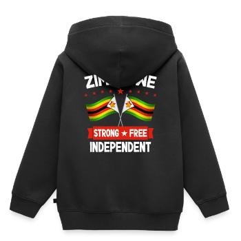 Zimbabwe - Sweat Premium à capuche enfant bio - noir - Dos - AI Model Kid Male (0cm)