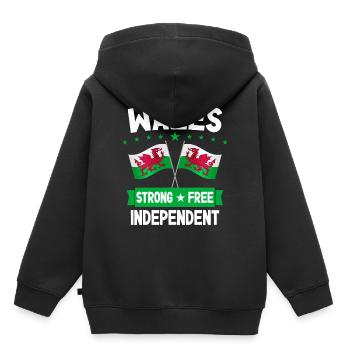 Pays de Galles - Sweat Premium à capuche enfant bio - noir - Dos - AI Model Kid Male (0cm)