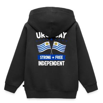 Uruguay - Sweat Premium à capuche enfant bio - noir - Dos - AI Model Kid Male (0cm)
