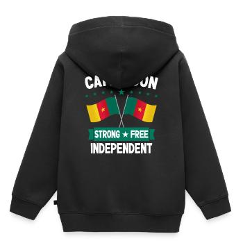Kamerun - Kinder Premium Organic Hoodie - Schwarz - Hinten - AI Model Kid Male (0cm)