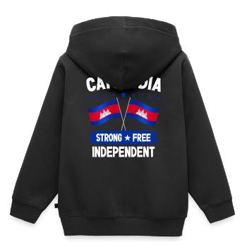 Cambodge - Sweat Premium à capuche enfant bio - noir - Dos - AI Model Kid Male (0cm)