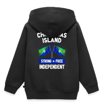 Île Christmas - Sweat Premium à capuche enfant bio - noir - Dos - AI Model Kid Male (0cm)