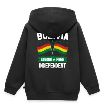 Bolivie - Sweat Premium à capuche enfant bio - noir - Dos - AI Model Kid Male (0cm)