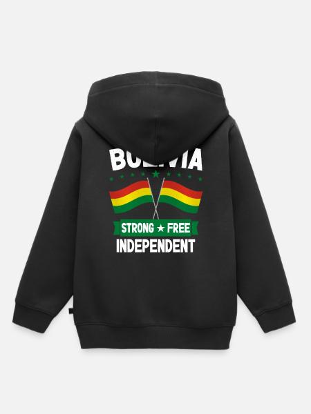 Bolivien - Kinder Premium Organic Hoodie - Schwarz