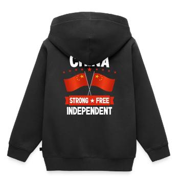 Chine - Sweat Premium à capuche enfant bio - noir - Dos - AI Model Kid Male (0cm)