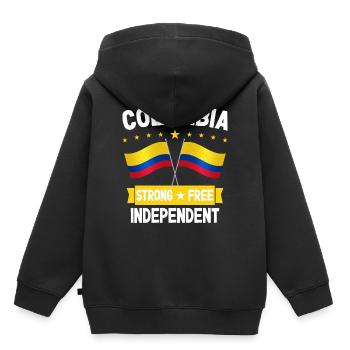 Kolumbien - Kinder Premium Organic Hoodie - Schwarz - Hinten - AI Model Kid Male (0cm)