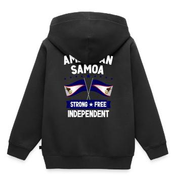 Amerikanisch-Samoa - Kinder Premium Organic Hoodie - Schwarz - Hinten - AI Model Kid Male (0cm)