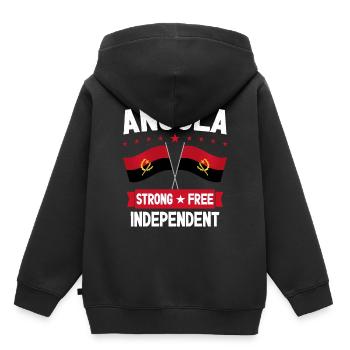 Angola - Sweat Premium à capuche enfant bio - noir - Dos - AI Model Kid Male (0cm)
