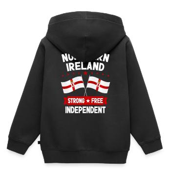 Irlande du Nord - Sweat Premium à capuche enfant bio - noir - Dos - AI Model Kid Male (0cm)