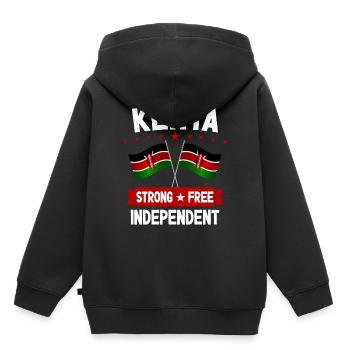 Kenya - Sweat Premium à capuche enfant bio - noir - Dos - AI Model Kid Male (0cm)