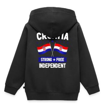 Kroatien - Kinder Premium Organic Hoodie - Schwarz - Hinten - AI Model Kid Male (0cm)