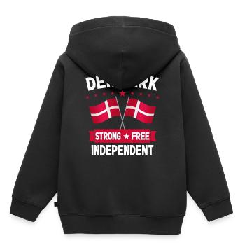 Dänemark - Kinder Premium Organic Hoodie - Schwarz - Hinten - AI Model Kid Male (0cm)