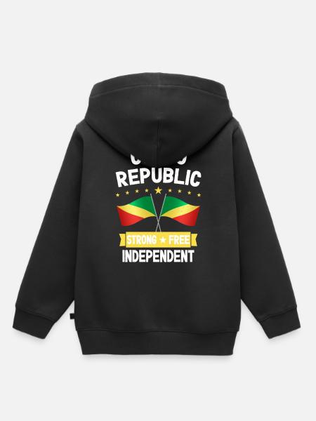 Kongo Republik - Kinder Premium Organic Hoodie - Schwarz