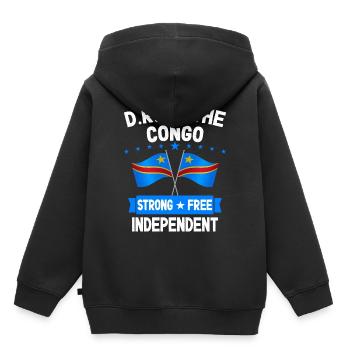 Demokratische Republik Kongo - Kinder Premium Organic Hoodie - Schwarz - Hinten - AI Model Kid Male (0cm)