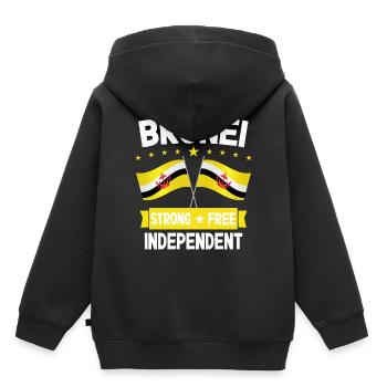 Brunei - Sweat Premium à capuche enfant bio - noir - Dos - AI Model Kid Male (0cm)