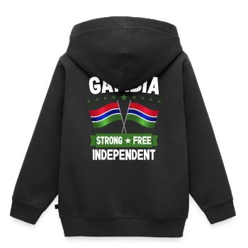 Gambie - Sweat Premium à capuche enfant bio - noir - Dos - AI Model Kid Male (0cm)