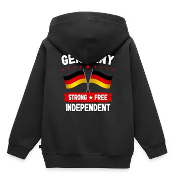 Allemagne - Sweat Premium à capuche enfant bio - noir - Dos - AI Model Kid Male (0cm)