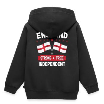 England - Kinder Premium Organic Hoodie - Schwarz - Hinten - AI Model Kid Male (0cm)