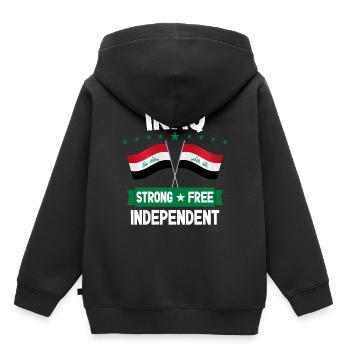 Irak - Sweat Premium à capuche enfant bio - noir - Dos - AI Model Kid Male (0cm)