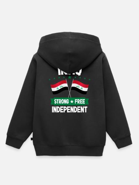 Irak - Premium børne hættetrøje økologisk - sort
