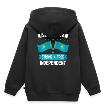 Kazakhstan - Sweat Premium à capuche enfant bio - noir - Dos - AI Model Kid Male (0cm)