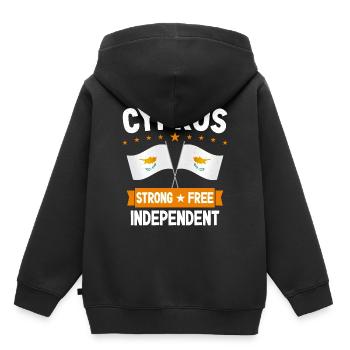 Zypern - Kinder Premium Organic Hoodie - Schwarz - Hinten - AI Model Kid Male (0cm)