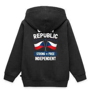 République tchèque - Sweat Premium à capuche enfant bio - noir - Dos - AI Model Kid Male (0cm)