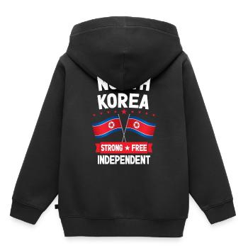 Corée du Nord - Sweat Premium à capuche enfant bio - noir - Dos - AI Model Kid Male (0cm)
