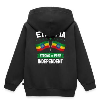 Éthiopie - Sweat Premium à capuche enfant bio - noir - Dos - AI Model Kid Male (0cm)