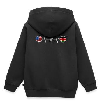 Kenya - Sweat Premium à capuche enfant bio - noir - Dos - AI Model Kid Male (0cm)