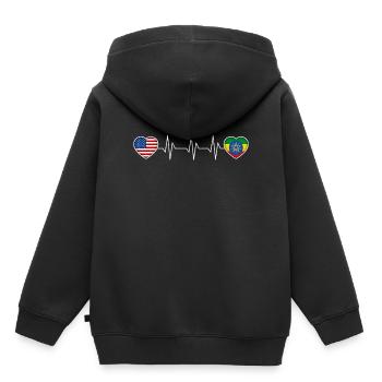 Éthiopie - Sweat Premium à capuche enfant bio - noir - Dos - AI Model Kid Male (0cm)