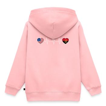 Angola - Kinder Premium Organic Hoodie - Rosa - Hinten - AI Model Kid Female (0cm)