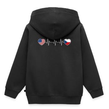 République tchèque - Sweat Premium à capuche enfant bio - noir - Dos - AI Model Kid Male (0cm)
