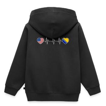 Bosnien und Herzegowina - Kinder Premium Organic Hoodie - Schwarz - Hinten - AI Model Kid Male (0cm)
